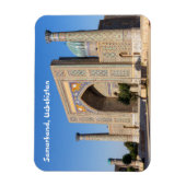 日没のリジェスタン広場 – サマルカンド，ウズベキスタン マグネット (縦)