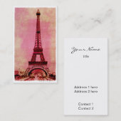 日没のヴィンテージのスタイル#3のエッフェル塔 名刺 (正面/裏面)