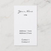 日没のヴィンテージのスタイル#3のエッフェル塔 名刺 (裏面)