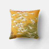 日没のヴィンテージの日本のなクレーン クッション (裏面)