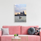 日没のヴェネツィアのゴンドラ キャンバスプリント (インサイチュ (リビング))