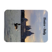 日没のヴェネツィアのゴンドラ マグネット (横)