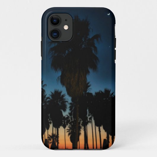 日没の三日月形の月そして1つの星 Case-Mate iPhoneケース (裏面)