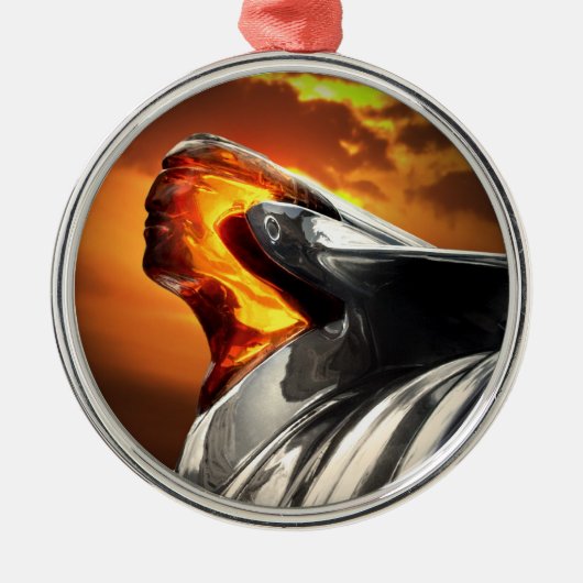 日没の主なPontiac Chieftainのクラシック車 メタルオーナメント (正面)