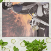 日没の乗車2 キッチンタオル (折り畳み)