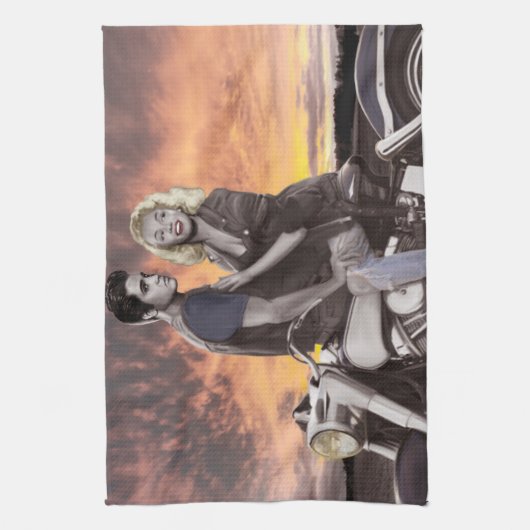 日没の乗車2 キッチンタオル (縦)