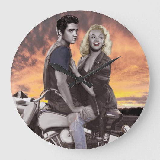 日没の乗車 ラージ壁時計 (正面)