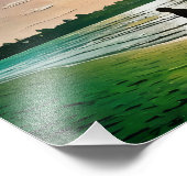 日没の人の歩くビーチのシルエット フォトプリント            (角)