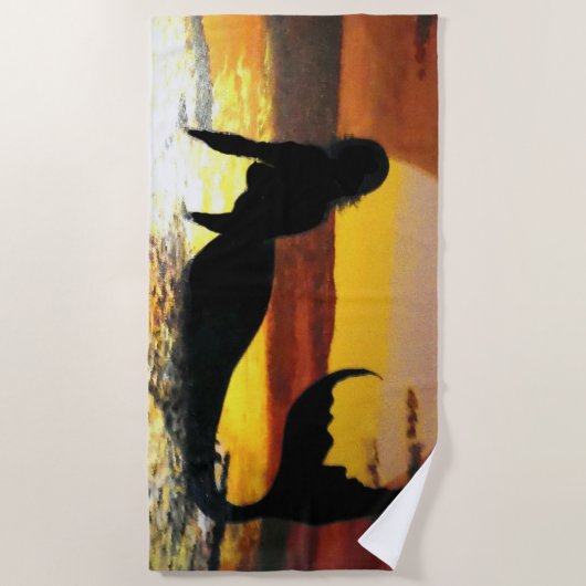 日没の人魚 ビーチタオル (正面)