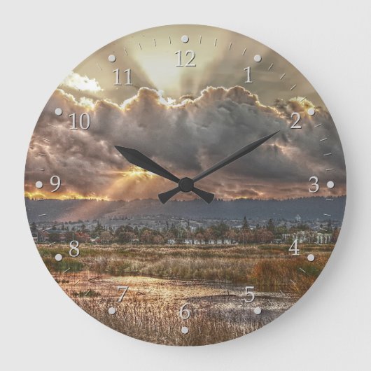日没の光線 ラージ壁時計 (正面)
