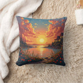 日没の入ったクッションだ。 クッション (ブランケット)