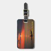 日没の写真が付いている荷物のラベル ラゲッジタグ (正面縦)