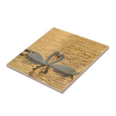 日没の写真の白鳥のカップルの会合 タイル (側面)