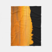 日没の写真の草原の丘 フリースブランケット (正面)