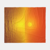 日没の反射 フリースブランケット (正面(横))