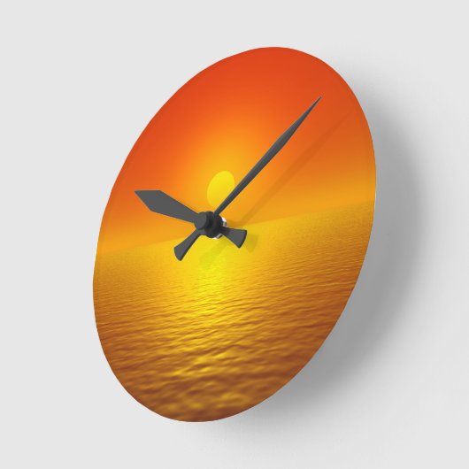 日没の反射 ラウンド壁時計 (傾斜)