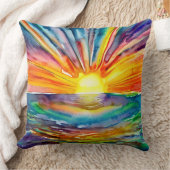 日没の反射 |水彩アート クッション (ブランケット)