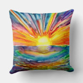 日没の反射 |水彩アート クッション (裏面)