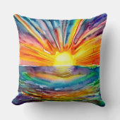 日没の反射 |水彩アート クッション (正面)