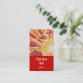 日没の名刺のテンプレートの赤のポートレート 名刺 (スタンド正面)