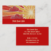 日没の名刺のテンプレートの赤 名刺 (正面/裏面)