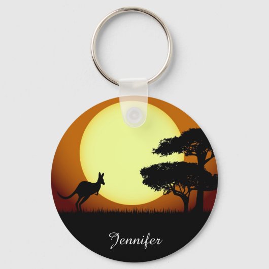 日没の名前のカンガルー キーホルダー (正面)
