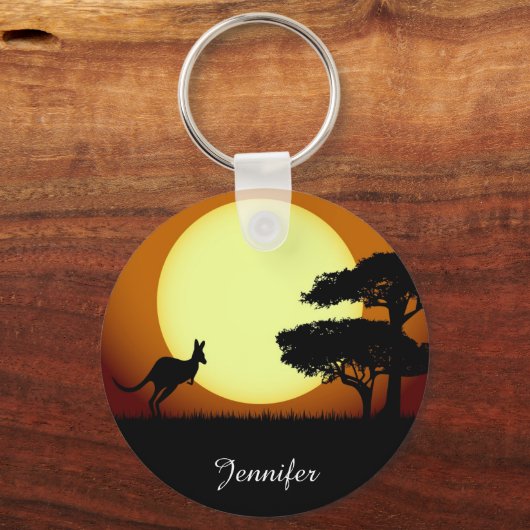 日没の名前のカンガルー キーホルダー (正面)