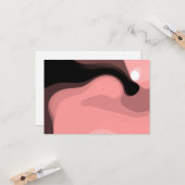 日没の地平線：抽象芸術ピンク、黒、白 カード (正面/裏面インサイチュ)