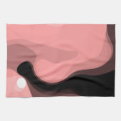 日没の地平線：抽象芸術ピンク、黒、白 キッチンタオル (横)
