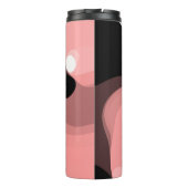 日没の地平線：抽象芸術ピンク、黒、白 タンブラー (裏面)