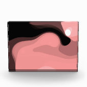 日没の地平線：抽象芸術ピンク、黒、白 フォトブロック (正面)