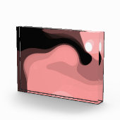 日没の地平線：抽象芸術ピンク、黒、白 フォトブロック (右)