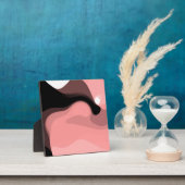 日没の地平線：抽象芸術ピンク、黒、白 フォトプラーク (インサイチュ)