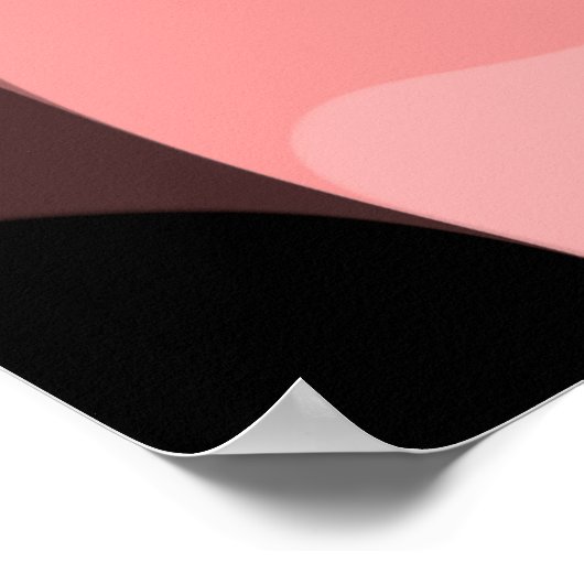 日没の地平線:抽象芸術ピンク、黒、白 ポスター (角)