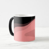 日没の地平線：抽象芸術ピンク、黒、白 モーフィングマグカップ (正面左)