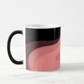 日没の地平線：抽象芸術ピンク、黒、白 モーフィングマグカップ (左)