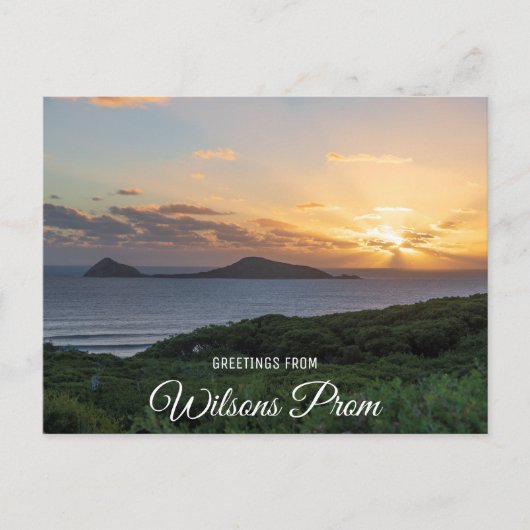 日没の夏の海自然風景の写真 ポストカード (正面)