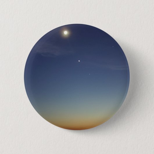 日没の夕べの月の星 缶バッジ (正面)