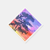 日没の夢を見る風景の水彩画 スタンダードカクテルナプキン (角)