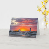 日没の始まり カード (黄色い花)