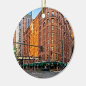 日没の威厳のあるなブラウン宮殿のホテル、デンバー、CO セラミックオーナメント (左)