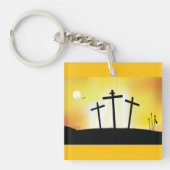 日没の宗教十字架 キーホルダー (正面)