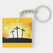 日没の宗教十字架 キーホルダー (裏面)