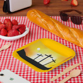 日没の宗教十字架 ペーパープレート