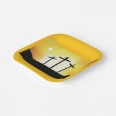 日没の宗教十字架 ペーパープレート (傾斜あり)