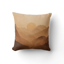 日没の山のレイヤー枕