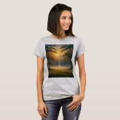 日没の山の森の風景2本の木 – Tシャツ (正面フル)