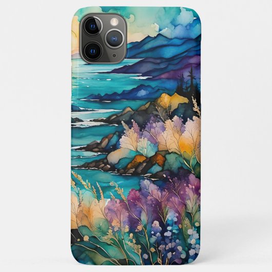 日没の山の花の水の上 Case-Mate iPhoneケース (裏面)