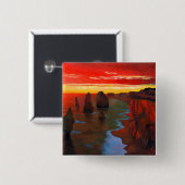 日没の岩が多い海岸 缶バッジ (正面&裏面)