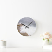 日没の崖サンディエゴで衝突する波 ラウンド壁時計 (ホーム)